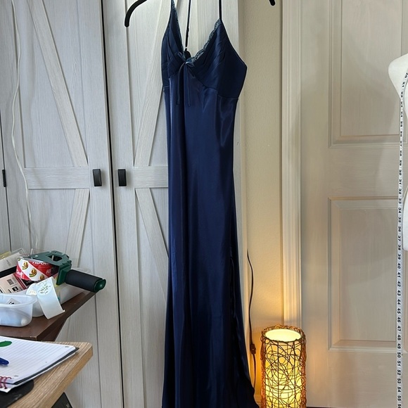 Lus Chic NWT Navy Pajama Slip with Scalloped side slit Sz 3X - Picture 1 of 15